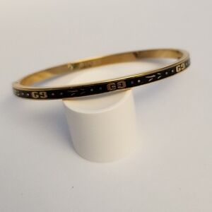 Gucci Gold Black GG Bangle, Signed